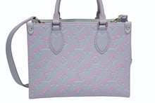 Load image into Gallery viewer, LOUIS VUITTON ルイヴィトン オンザゴーPM 2WAYバッグ M46067 モノグラム アンプラント ブルー ピンク シルバー金具 美品 中古 4b011597