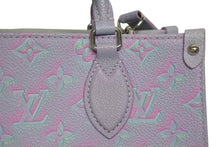 Load image into Gallery viewer, LOUIS VUITTON ルイヴィトン オンザゴーPM 2WAYバッグ M46067 モノグラム アンプラント ブルー ピンク シルバー金具 美品 中古 4b011597