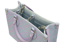 Load image into Gallery viewer, LOUIS VUITTON ルイヴィトン オンザゴーPM 2WAYバッグ M46067 モノグラム アンプラント ブルー ピンク シルバー金具 美品 中古 4b011597