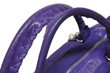 Load image into Gallery viewer, BALENCIAGA バレンシアガ Giant City ジャイアント シティ 2WAYバッグ 177287 レザー パープル シルバー金具 美品 中古 4b011367
