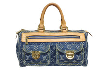 Load image into Gallery viewer, LOUIS VUITTON ルイヴィトン ネオスピーディ ハンドバッグ M95019 モノグラム デニム インディゴブルー ゴールド金具 美品 中古 4b011374