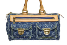 Load image into Gallery viewer, LOUIS VUITTON ルイヴィトン ネオスピーディ ハンドバッグ M95019 モノグラム デニム インディゴブルー ゴールド金具 美品 中古 4b011374
