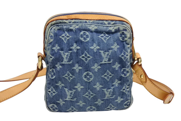 LOUIS VUITTON ルイヴィトン カメラ バッグ ショルダーバッグ M95348 モノグラム デニム インディゴブルー ゴールド金具 美品 中古 4b011377