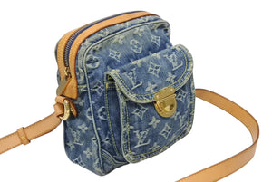 LOUIS VUITTON ルイヴィトン カメラ バッグ ショルダーバッグ M95348 モノグラム デニム インディゴブルー ゴールド金具 美品 中古 4b011377