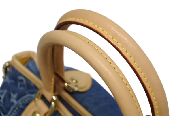 新品同様 LOUIS VUITTON ルイヴィトン ネオカヴィMM ハンドバッグ M95349 2WAY モノグラム デニム ゴールド金具 美品 中古 4b011378