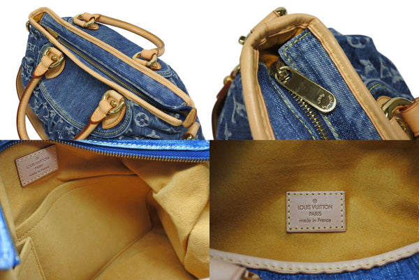 新品同様 LOUIS VUITTON ルイヴィトン ネオカヴィMM ハンドバッグ M95349 2WAY モノグラム デニム ゴールド金具 美品 中古 4b011378