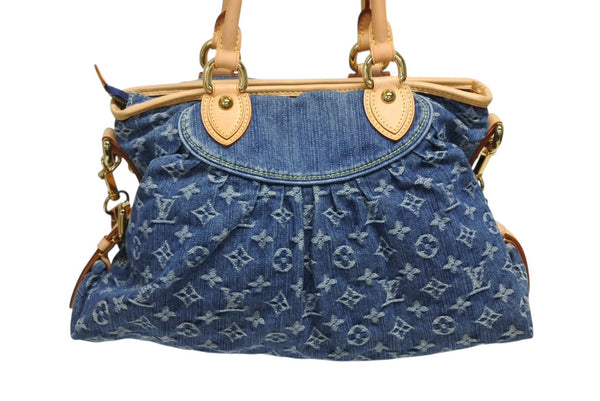 新品同様 LOUIS VUITTON ルイヴィトン ネオカヴィMM ハンドバッグ M95349 2WAY モノグラム デニム ゴールド金具 美品 中古 4b011378