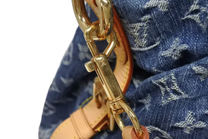 新品同様 LOUIS VUITTON ルイヴィトン ネオカヴィMM ハンドバッグ M95349 2WAY モノグラム デニム ゴールド金具 美品 中古 4b011378