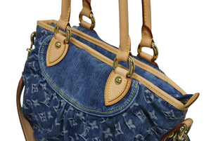 新品同様 LOUIS VUITTON ルイヴィトン ネオカヴィMM ハンドバッグ M95349 2WAY モノグラム デニム ゴールド金具 美品 中古 4b011378