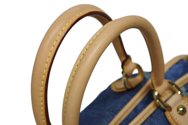 新品同様 LOUIS VUITTON ルイヴィトン ネオカヴィMM ハンドバッグ M95349 2WAY モノグラム デニム ゴールド金具 美品 中古 4b011378