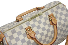 画像をギャラリービューアに読み込む, LOUIS VUITTON ルイヴィトン スピーディバンドリエール30 N41373 ダミエアズールキャンバス ホワイト ブラウン 美品 中古 4b011379