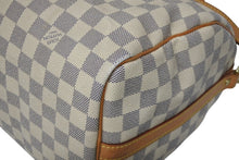 画像をギャラリービューアに読み込む, LOUIS VUITTON ルイヴィトン スピーディバンドリエール30 N41373 ダミエアズールキャンバス ホワイト ブラウン 美品 中古 4b011379