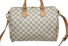 画像をギャラリービューアに読み込む, LOUIS VUITTON ルイヴィトン スピーディバンドリエール30 N41373 ダミエアズールキャンバス ホワイト ブラウン 美品 中古 4b011379