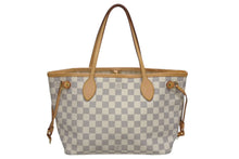 Load image into Gallery viewer, 新品同様品 LOUIS VUITTON ルイヴィトン ダミエアズール ネヴァーフル PM ハンドバッグ N40605 ホワイト レザー キャンバス ゴールド金具 中古 4b011400