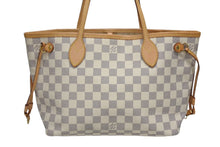 Load image into Gallery viewer, 新品同様品 LOUIS VUITTON ルイヴィトン ダミエアズール ネヴァーフル PM ハンドバッグ N40605 ホワイト レザー キャンバス ゴールド金具 中古 4b011400