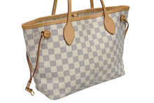Load image into Gallery viewer, 新品同様品 LOUIS VUITTON ルイヴィトン ダミエアズール ネヴァーフル PM ハンドバッグ N40605 ホワイト レザー キャンバス ゴールド金具 中古 4b011400