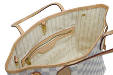 Load image into Gallery viewer, 新品同様品 LOUIS VUITTON ルイヴィトン ダミエアズール ネヴァーフル PM ハンドバッグ N40605 ホワイト レザー キャンバス ゴールド金具 中古 4b011400