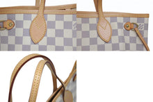 Load image into Gallery viewer, 新品同様品 LOUIS VUITTON ルイヴィトン ダミエアズール ネヴァーフル PM ハンドバッグ N40605 ホワイト レザー キャンバス ゴールド金具 中古 4b011400