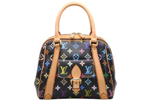 画像をギャラリービューアに読み込む, 極美品 LOUIS VUITTON ルイヴィトン モノグラムマルチカラー プリシラ M40097 ハンドバッグ ノワール ブラック ゴールド金具 中古 4b011385