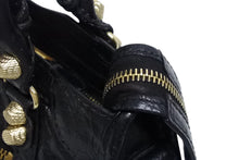 Load image into Gallery viewer, 極美品 BALENCIAGA バレンシアガ ハンドバッグ ジャイアントミニシティ ショルダーバッグ ブラック ラムスキン 309544 ゴールド金具 中古 4b011365