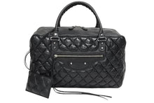 Load image into Gallery viewer, BALENCIAGA バレンシアガ ハンドバッグ マトラッセ シティ ブラック レザー 168032 シルバー金具 美品 中古 4b011387