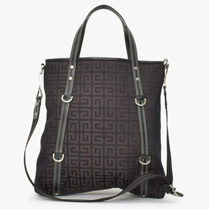 極美品 Givenchy ジバンシー ４Gロゴ ナイロン 2WAY トートバッグ SI0063 ブラウン ナイロン レザー シルバー金具 中古 4b011395