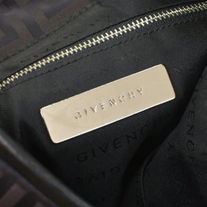 極美品 Givenchy ジバンシー ４Gロゴ ナイロン 2WAY トートバッグ SI0063 ブラウン ナイロン レザー シルバー金具 中古 4b011395