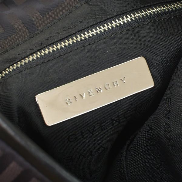 極美品 Givenchy ジバンシー ４Gロゴ ナイロン 2WAY トートバッグ SI0063 ブラウン ナイロン レザー シルバー金具 中古 4b011395