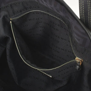 極美品 Givenchy ジバンシー ４Gロゴ ナイロン 2WAY トートバッグ SI0063 ブラウン ナイロン レザー シルバー金具 中古 4b011395