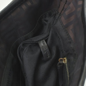 極美品 Givenchy ジバンシー ４Gロゴ ナイロン 2WAY トートバッグ SI0063 ブラウン ナイロン レザー シルバー金具 中古 4b011395
