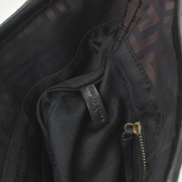 極美品 Givenchy ジバンシー ４Gロゴ ナイロン 2WAY トートバッグ SI0063 ブラウン ナイロン レザー シルバー金具 中古 4b011395