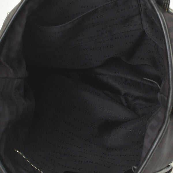極美品 Givenchy ジバンシー ４Gロゴ ナイロン 2WAY トートバッグ SI0063 ブラウン ナイロン レザー シルバー金具 中古 4b011395