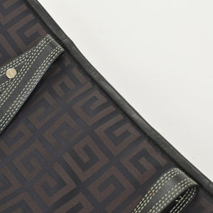 極美品 Givenchy ジバンシー ４Gロゴ ナイロン 2WAY トートバッグ SI0063 ブラウン ナイロン レザー シルバー金具 中古 4b011395