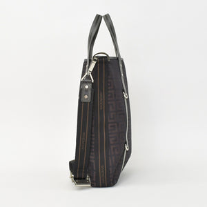 極美品 Givenchy ジバンシー ４Gロゴ ナイロン 2WAY トートバッグ SI0063 ブラウン ナイロン レザー シルバー金具 中古 4b011395