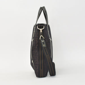 極美品 Givenchy ジバンシー ４Gロゴ ナイロン 2WAY トートバッグ SI0063 ブラウン ナイロン レザー シルバー金具 中古 4b011395