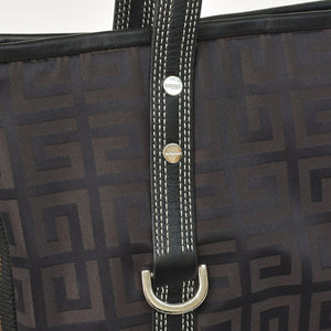 極美品 Givenchy ジバンシー ４Gロゴ ナイロン 2WAY トートバッグ SI0063 ブラウン ナイロン レザー シルバー金具 中古 4b011395
