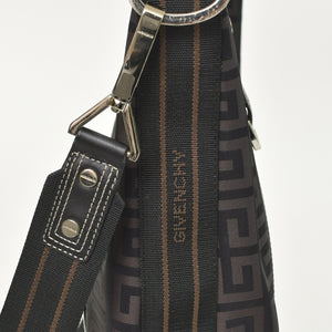 極美品 Givenchy ジバンシー ４Gロゴ ナイロン 2WAY トートバッグ SI0063 ブラウン ナイロン レザー シルバー金具 中古 4b011395