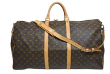 Load image into Gallery viewer, LOUIS VUITTON ルイヴィトン キーポルバンドリエール60 ボストンバッグ M41412 モノグラム PVC ヌメ革 ブラウン 美品 中古 4b011388