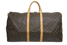 Load image into Gallery viewer, LOUIS VUITTON ルイヴィトン キーポルバンドリエール60 ボストンバッグ M41412 モノグラム PVC ヌメ革 ブラウン 美品 中古 4b011388