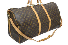 Load image into Gallery viewer, LOUIS VUITTON ルイヴィトン キーポルバンドリエール60 ボストンバッグ M41412 モノグラム PVC ヌメ革 ブラウン 美品 中古 4b011388