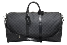 Load image into Gallery viewer, 極美品 LOUIS VUITTON ルイヴィトン キーポルバンドリエール55 ボストンバッグ N41413 ダミエグラフィット ブラック 中古 4b011406