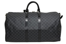 Load image into Gallery viewer, 極美品 LOUIS VUITTON ルイヴィトン キーポルバンドリエール55 ボストンバッグ N41413 ダミエグラフィット ブラック 中古 4b011406