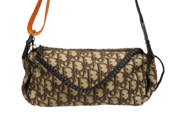 極美品 Christian Dior クリスチャンディオール フライトライン ショルダーバッグ MC0016 トロッター柄 ガリアーノ期 中古 4b010124