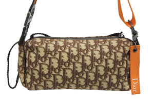 極美品 Christian Dior クリスチャンディオール フライトライン ショルダーバッグ MC0016 トロッター柄 ガリアーノ期 中古 4b010124