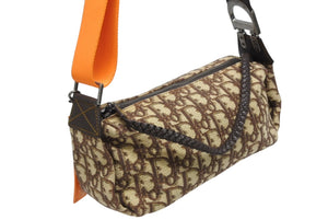 極美品 Christian Dior クリスチャンディオール フライトライン ショルダーバッグ MC0016 トロッター柄 ガリアーノ期 中古 4b010124