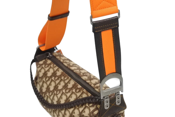 極美品 Christian Dior クリスチャンディオール フライトライン ショルダーバッグ MC0016 トロッター柄 ガリアーノ期 中古 4b010124