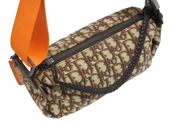 極美品 Christian Dior クリスチャンディオール フライトライン ショルダーバッグ MC0016 トロッター柄 ガリアーノ期 中古 4b010124