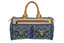 Load image into Gallery viewer, LOUIS VUITTON ルイヴィトン ネオスピーディ ハンドバッグ M95019 モノグラム デニム インディゴブルー ゴールド金具 美品 中古 4b011404