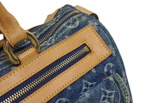 Load image into Gallery viewer, LOUIS VUITTON ルイヴィトン ネオスピーディ ハンドバッグ M95019 モノグラム デニム インディゴブルー ゴールド金具 美品 中古 4b011404