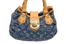 Load image into Gallery viewer, LOUIS VUITTON ルイヴィトン プリーティ ハンドバッグ M95020 モノグラム デニム レザー ブルー ゴールド金具 美品 中古 4b011416